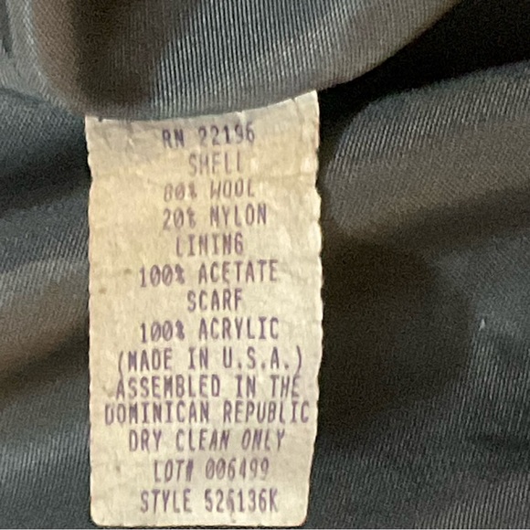 Herman Kay:Vintage woman’s size 20w wool lined button up/down peacoat with scarf - Picture 4 of 6